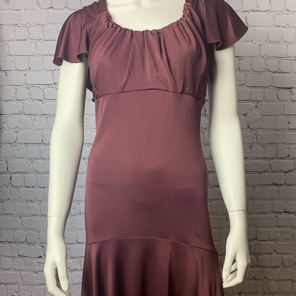 Michael Kors Dress Dark Rubis With Ruffles Sleeves